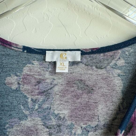 Charming Charlie Knit Floral Dress Blue Purple Wrap - Picture 4 of 9